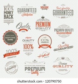 Set of vintage premium quality stickers and elements