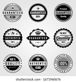 set of vintage premium retro premium guaranteed badges logo illustration vector design