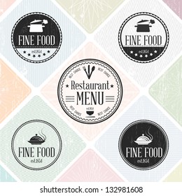 Set of vintage restaurant badges  - EPS10 Compatibility Required