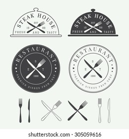 Set Of Vintage Restaurant Logo, Badge And Emblem