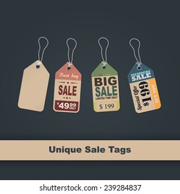 A set of vintage retail labels. This illustration contains transparent and blending mode objects.