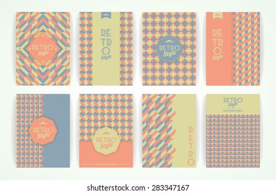 Set of Vintage Retro Backgrounds. Patterns for Placards, Posters, Flyers and Banner Designs.