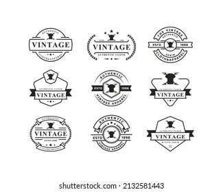 Set of Vintage Retro Badge for Clothing Apparel Logo Emblem Design Inspiration