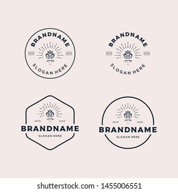 Set vintage retro badge Logo design vector illustration