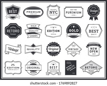 Set of vintage retro badges and labels