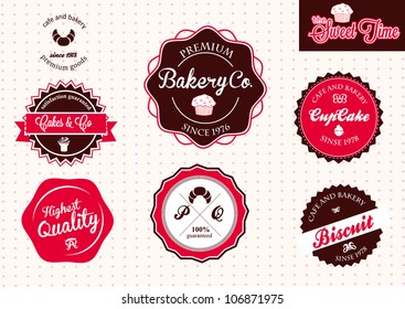 Set of vintage retro bakery badges and labels