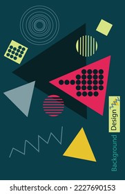 Set of vintage retro bauhaus vector cover design. Colorful geometric swiss style compositions for book covers, posters, flyers, magazines, annuals