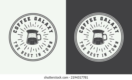 Set of vintage retro coffee emblem, logo, badge, label. mark, poster or print. Monochrome Graphic Art. Vector Illustration. Engraving style illustration.
