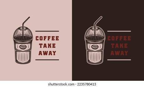 Set of vintage retro coffee emblem, logo, badge, label. mark, poster or print. Monochrome Graphic Art. Vector Illustration. Engraving style	
