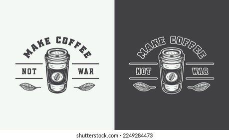 Set of vintage retro coffee emblem, logo, badge, label. mark, poster or print. Monochrome Graphic Art. Vector Illustration.
