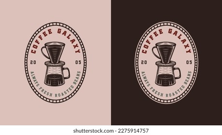 Set of vintage retro coffee emblem, logo, badge, label. mark, poster or print. Monochrome Graphic Art. .	