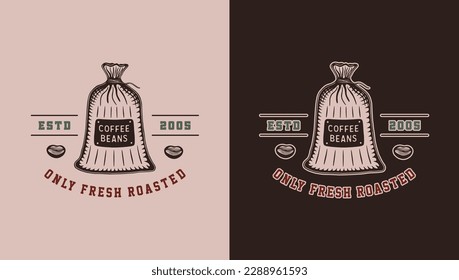 Set of vintage retro coffee emblem, logo, badge, label. mark, poster or print. Monochrome Graphic	