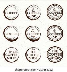 Set of vintage retro coffee labels