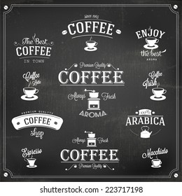 Set of vintage retro coffee labels