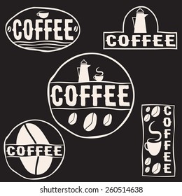 Set of vintage retro coffee labels
