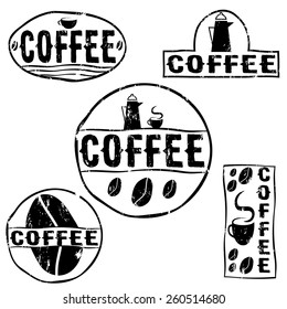 Set of vintage retro coffee labels 