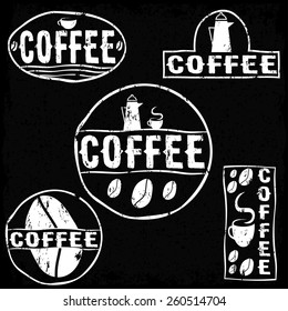 Set of vintage retro coffee labels 