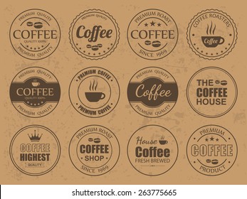 Set of vintage Retro Coffee Labels,vector