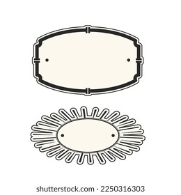 set of vintage retro frame border logo emblem label