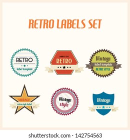 Set of vintage retro labels