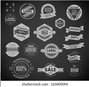 Set of vintage retro labels