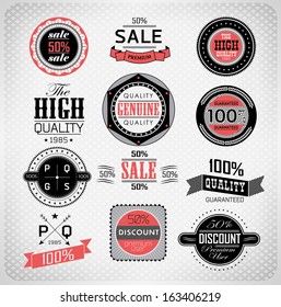 Set of vintage retro labels