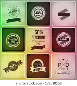 Set of vintage retro labels