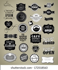 Set of vintage retro labels