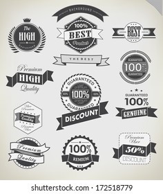 Set of vintage retro labels