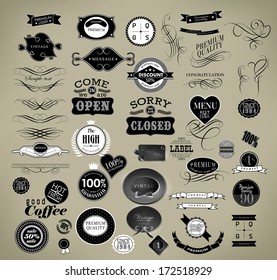 Set of vintage retro labels