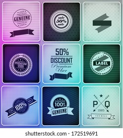 Set of vintage retro labels
