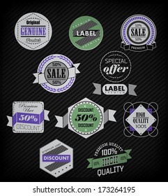 Set of vintage retro labels