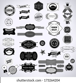 Set of vintage retro labels