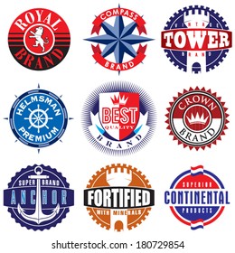 Set of Vintage Retro Labels