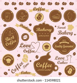 Set of vintage retro - modern bakery logo badges and labels, vector illustration graphic design, Logo Symbols