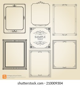 Set of Vintage or Retro picture frame vector design