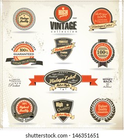 Set of vintage retro premium quality labels