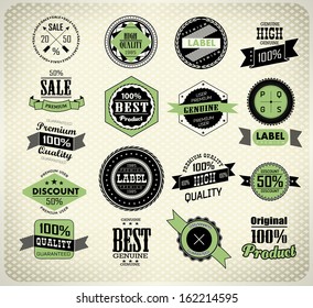 Set of vintage retro premium quality badge and label/ old style