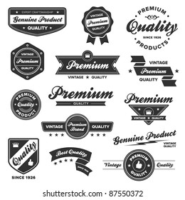 Set of vintage retro premium quality badges and labels