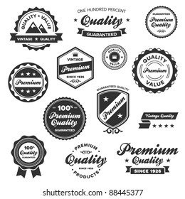 Set of vintage retro premium quality badges and labels