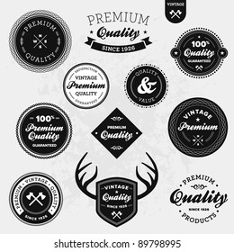 Set of vintage retro premium quality badges and labels