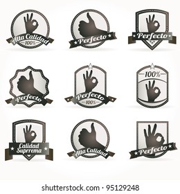 Set of vintage retro premium quality badges and labels