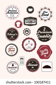 Set of vintage retro restaurant badges and labels