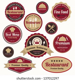 Set of vintage retro restaurant badges and labels