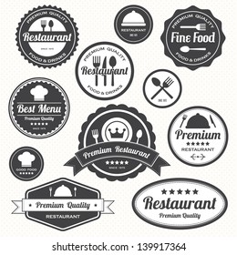 Set of vintage retro restaurant badges and labels