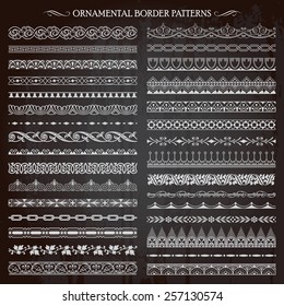 Set of vintage retro style ornamental decorative border frame patterns page decoration vector 