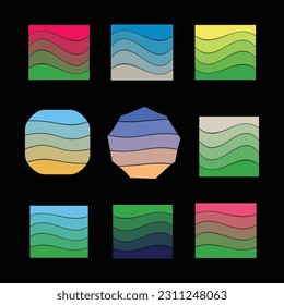 Set of vintage retro sunset illustrations vector background, 70s 80s Old Color, different shape retro sunset style Collection design element for t-shirt, banners, prints, vintage retro style 
 