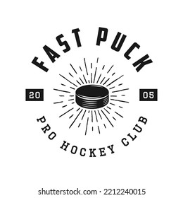 Set of vintage retro winter sport hockey emblem, logo, badge, label. mark, poster or print. Monochrome Graphic Art. Vector Illustration. Engraving style	
