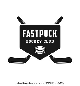 Set of vintage retro winter sport hockey emblem, logo, badge, label. mark, poster or print. Monochrome Graphic Art. Vector Illustration. Engraving style	