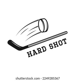 Set of vintage retro winter sport hockey emblem, logo, badge, label. mark, poster or print. Monochrome Graphic Art. Vector Illustration. Engraving style	